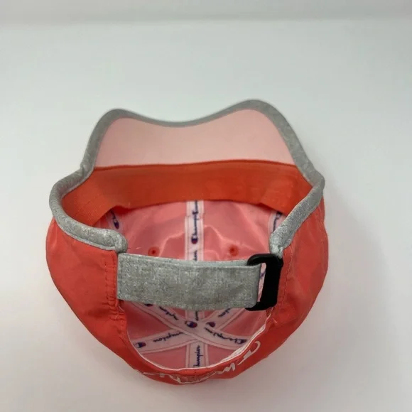 Champion Women’s Adjustable Hat Coral Pink White C Embroidered Logo Baseball Hat - Picture 10 of 11